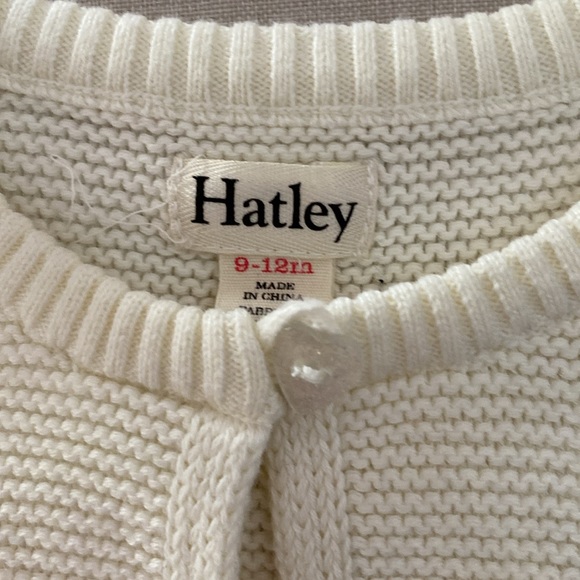 Hatley White Heart Cardigan Sweater 9-12 Months - Picture 7 of 9